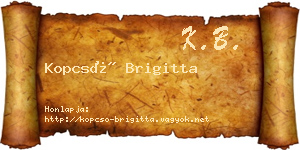 Kopcsó Brigitta névjegykártya