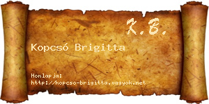 Kopcsó Brigitta névjegykártya